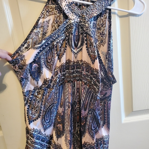 Cache 95% Silk Handkerchief Halter Top, size large - Picture 5 of 7